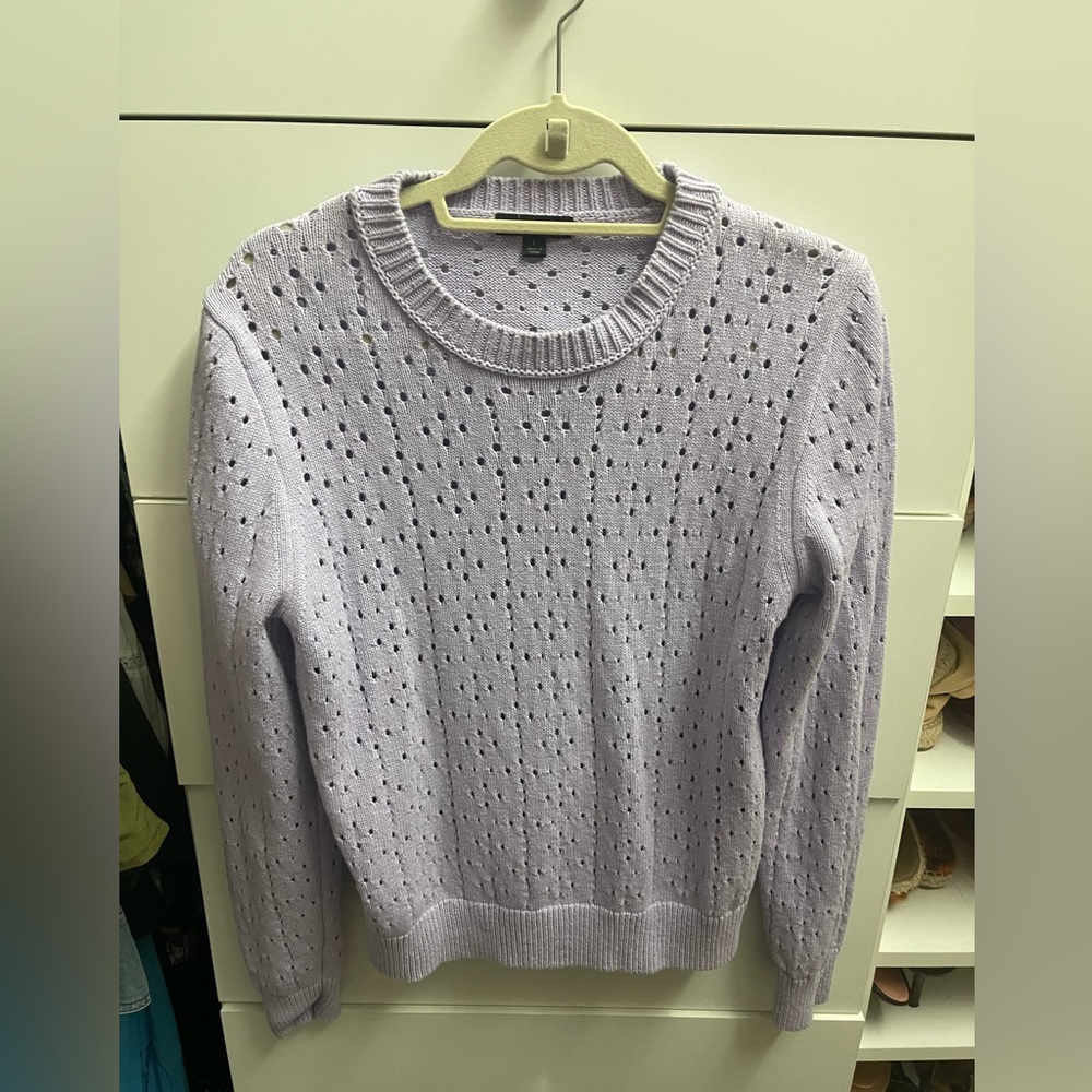 JCrew Lilac/light purple perforated sweater
